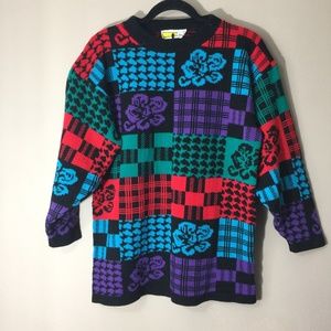Women's 1990's Vtg " Traffic Jam" Acrylic Pullover